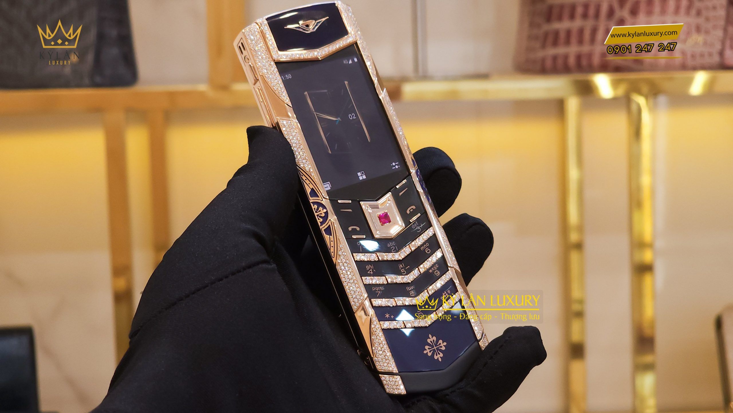 Kỳ Lân Luxury vertu signature s gold patek philippe blue 3 scaled Vertu Signature V Gold Patek Philippe Blue