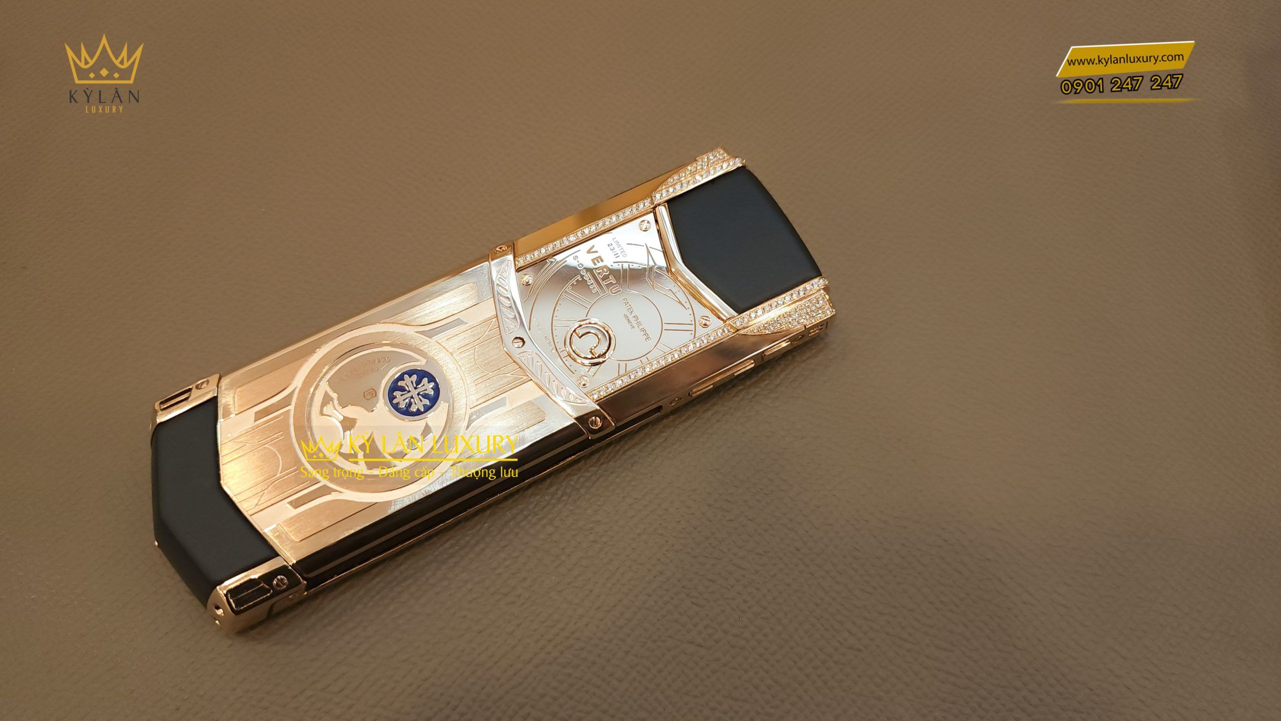 Kỳ Lân Luxury vertu signature s gold patek philippe blue 4 scaled Vertu Signature V Gold Patek Philippe Blue