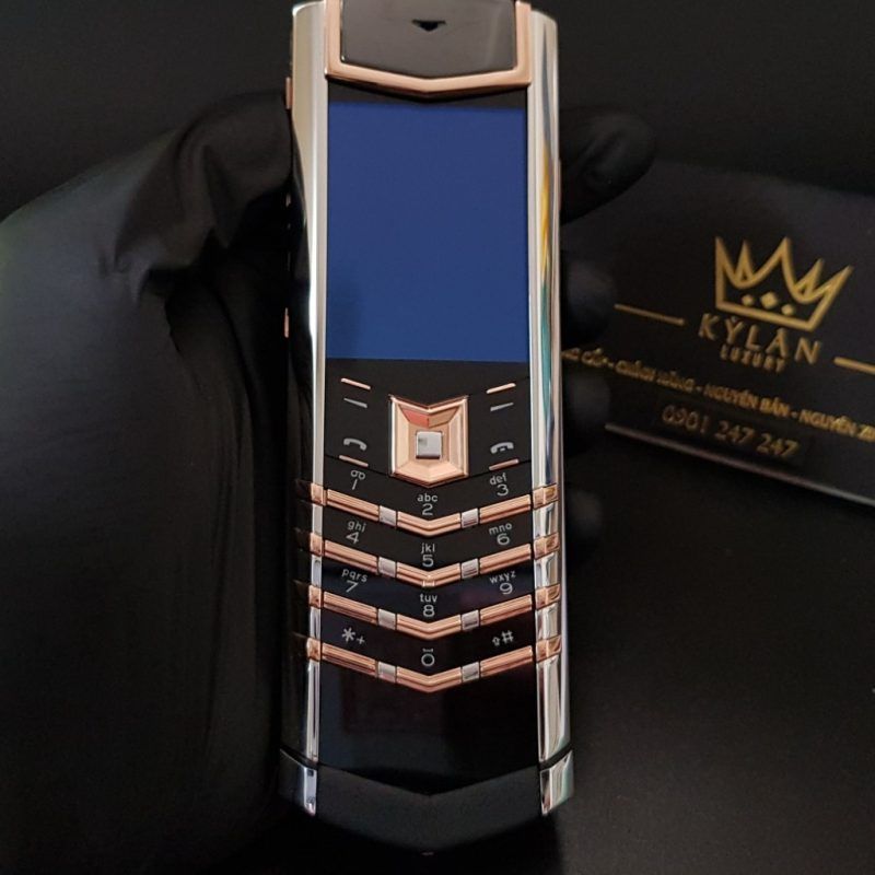 Kỳ Lân Luxury vertu signature s thep che tac diem ma vang 7 1 1 Vertu Signature S thép điểm vàng hồng