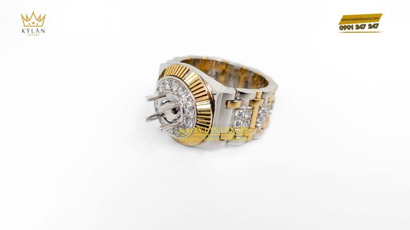 Vỏ nhẫn Rolex vàng vàng 18k Au750
