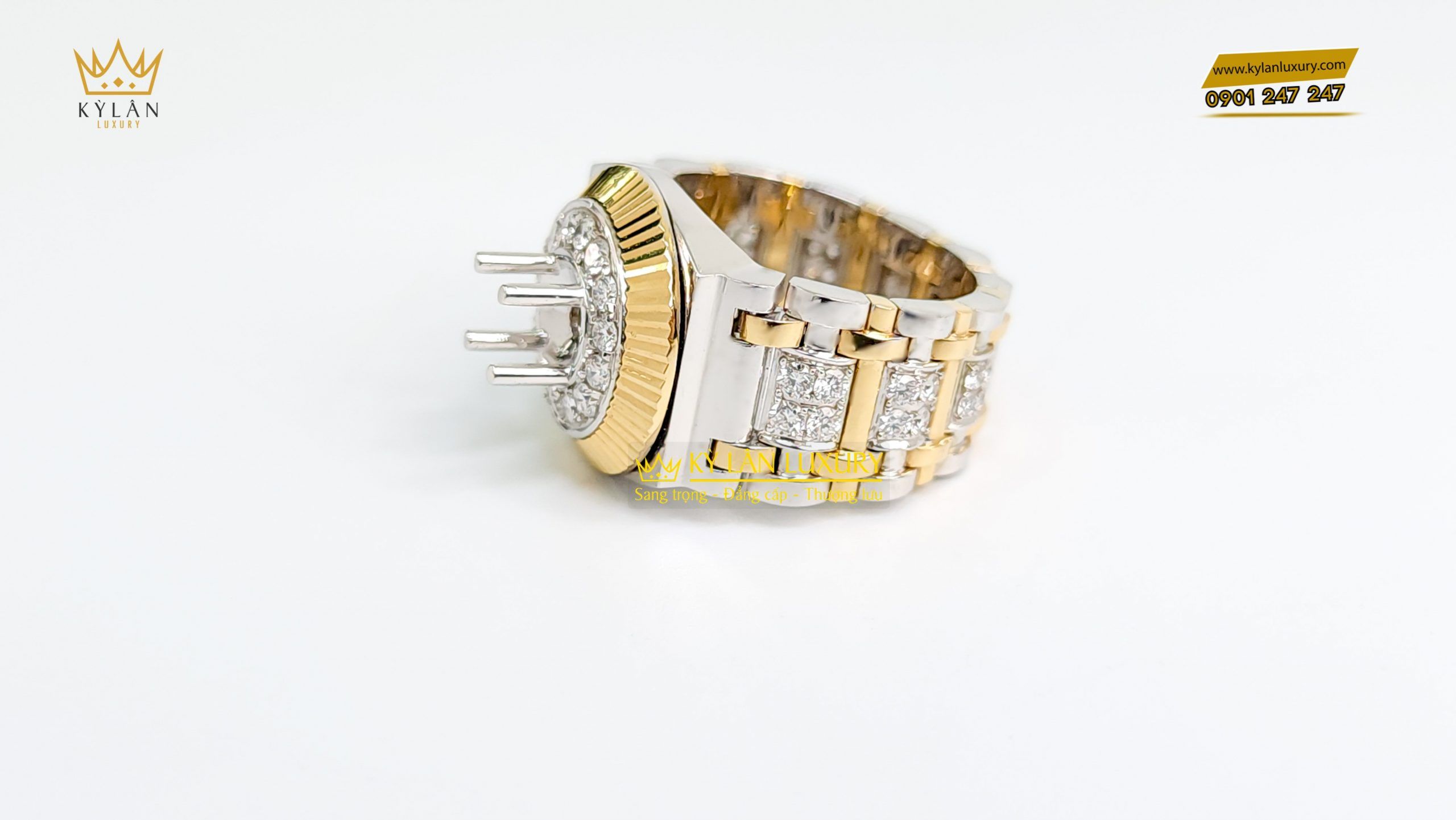 Kỳ Lân Luxury vo nha n rolex va ng chanh 18k au750 4 scaled Vỏ nhẫn Rolex vàng vàng 18k Au750
