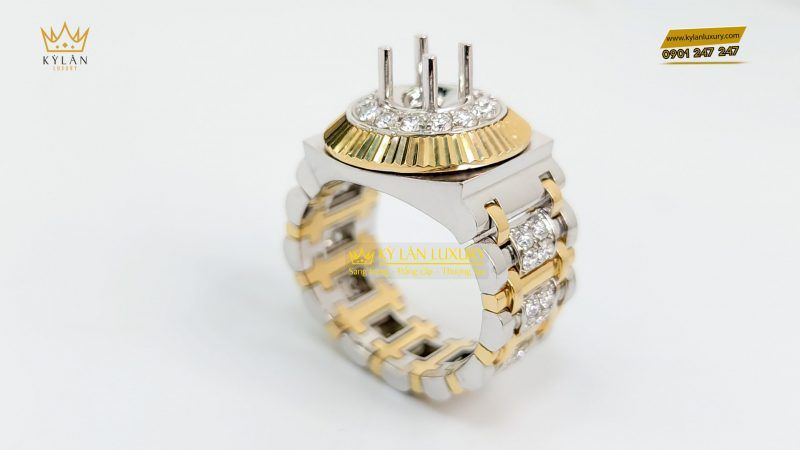 Vỏ nhẫn Rolex vàng vàng 18k Au750