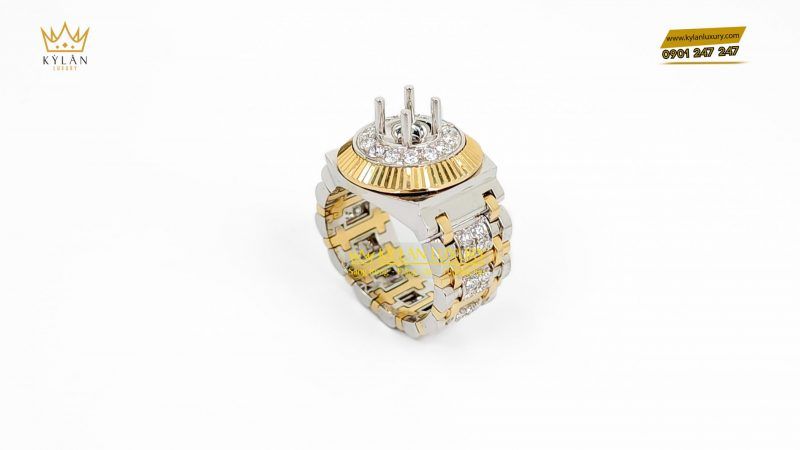 Vỏ nhẫn Rolex vàng vàng 18k Au750