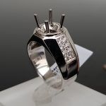 Vỏ nhẫn kim cương vàng trắng 18K