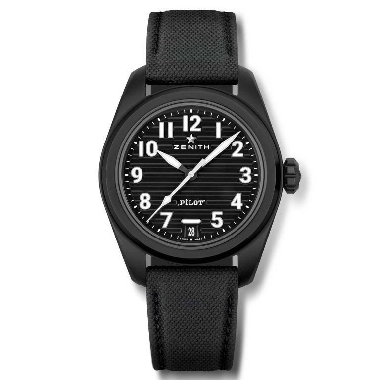 Kỳ Lân Luxury zenith pilot automatic voi day deo cao su mau den hieu ung cordura Đồng hồ phi công của Zenith năm 2023
