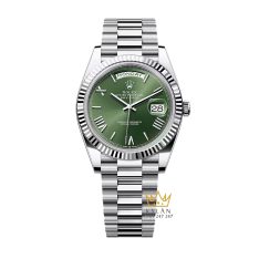 Đồng hồ Rolex Day Date 40 platinum xanh olive 228236-0008