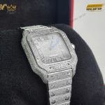 Kỳ Lân Luxury Cartier Santos De Cartier Medium Size Custom Diamond 4 Đồng hồ Cartier Santos De Cartier Medium Size Custom Diamond