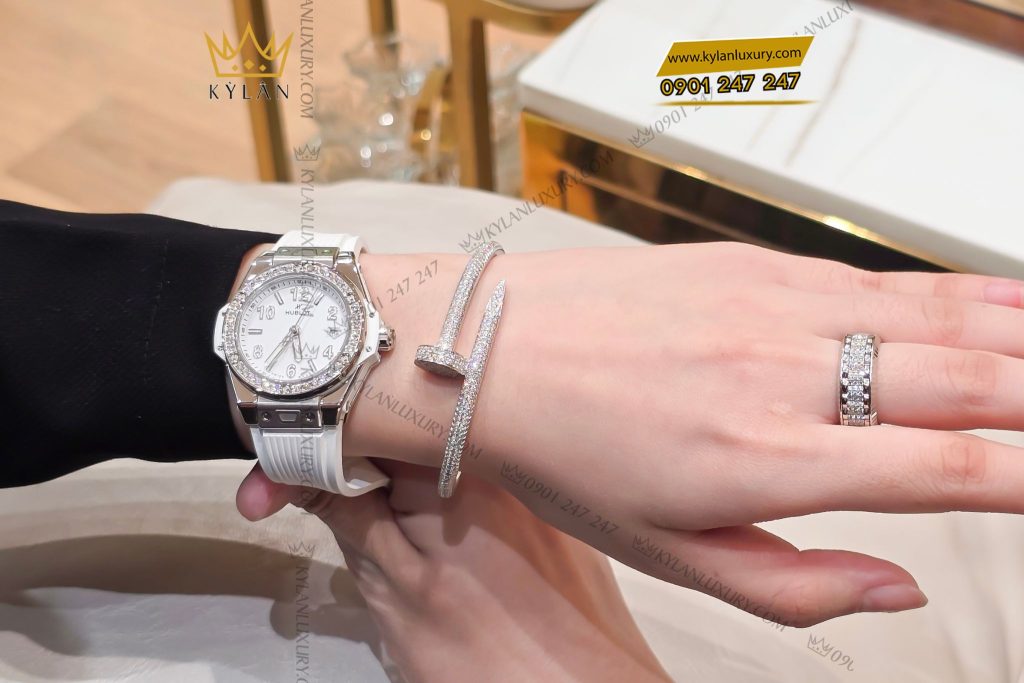 Kỳ Lân Luxury Dong ho Hublot Big Bang One Click Steel White Diamonds 33mm 14 Đồng hồ Hublot Big Bang One Click Steel White Diamonds 33mm