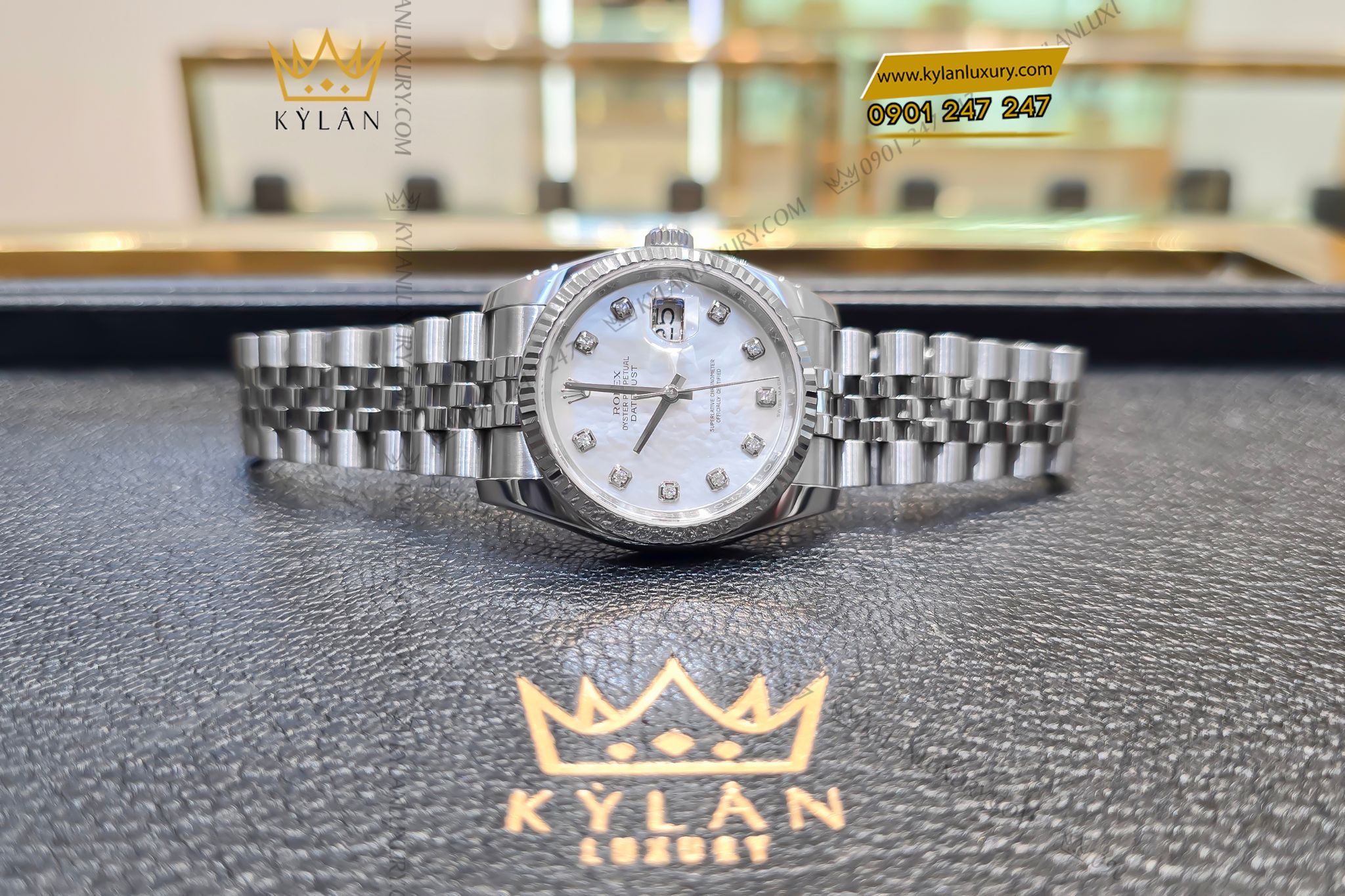 Kỳ Lân Luxury Dong ho Rolex Datejust 116234 mat kham trai 2 Đồng hồ Rolex Datejust 36 116234 mặt khảm trai