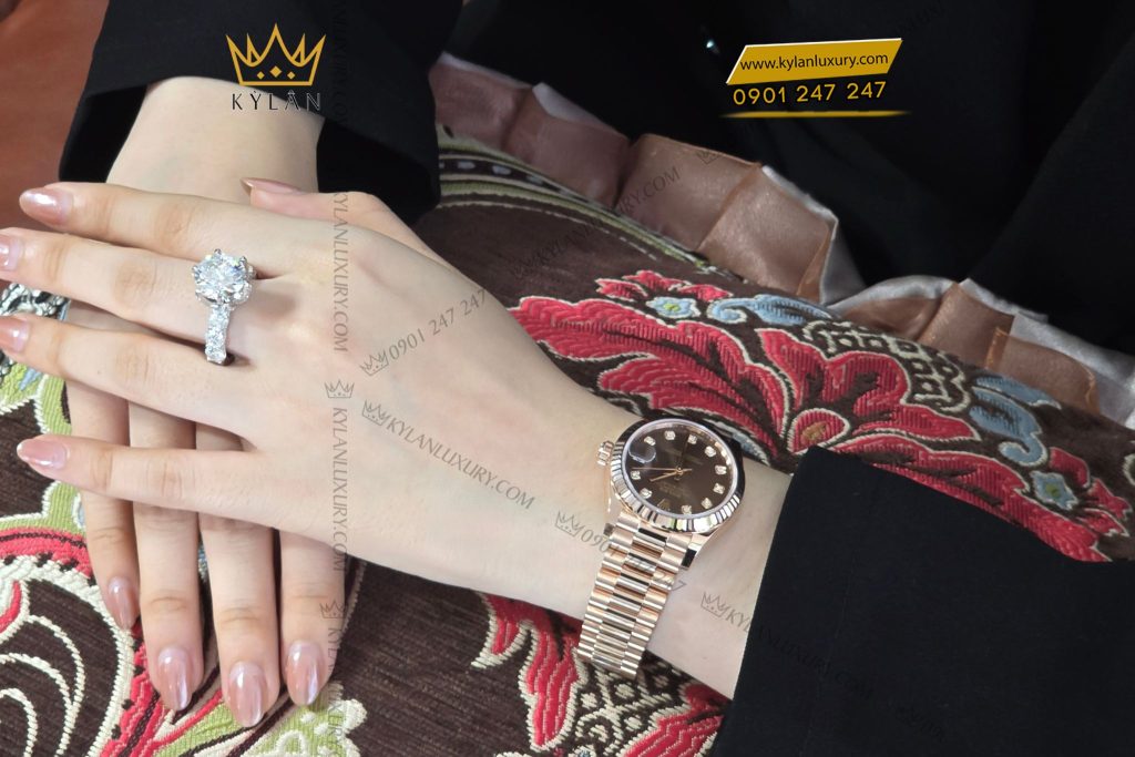 Kỳ Lân Luxury Dong ho Rolex Datejust 31 278275 0010 Mat So Chocolate 12 Đồng hồ Rolex Datejust 31 278275-0010 Mặt Số Chocolate Nạm Kim Cương