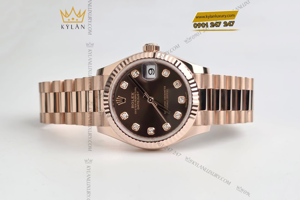 Kỳ Lân Luxury Dong ho Rolex Datejust 31 278275 0010 Mat So Chocolate 2 Đồng hồ Rolex Datejust 31 278275-0010 Mặt Số Chocolate Nạm Kim Cương