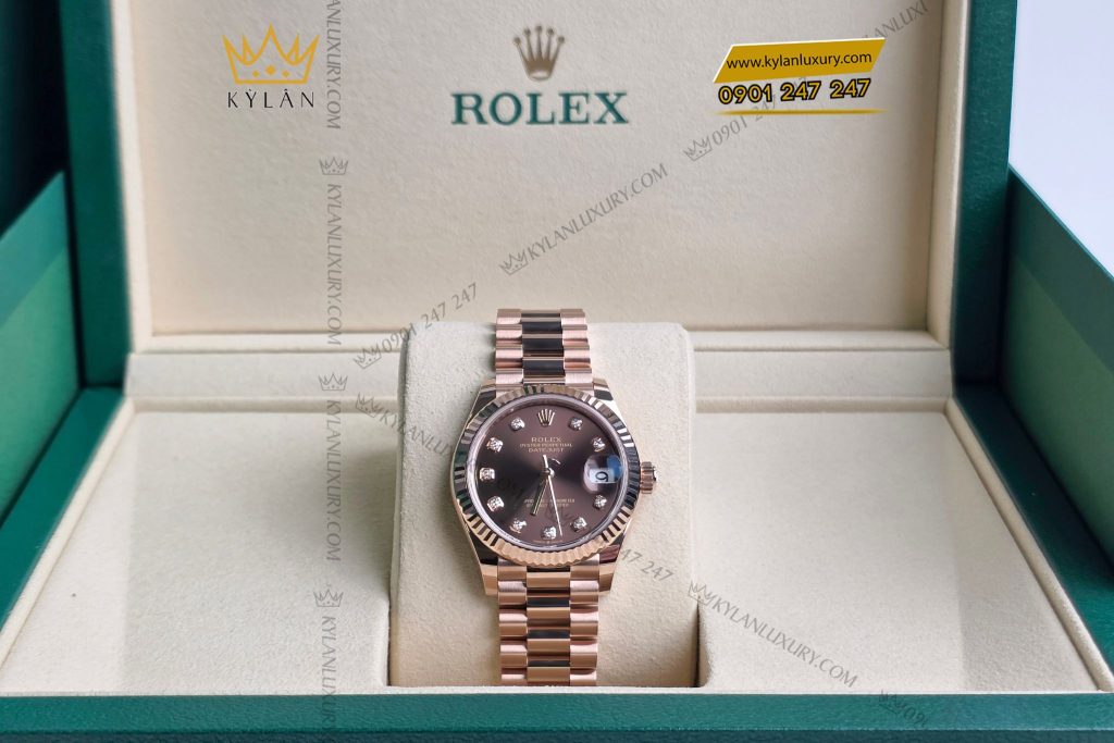 Kỳ Lân Luxury Dong ho Rolex Datejust 31 278275 0010 Mat So Chocolate 5 Đồng hồ Rolex Datejust 31 278275-0010 Mặt Số Chocolate Nạm Kim Cương