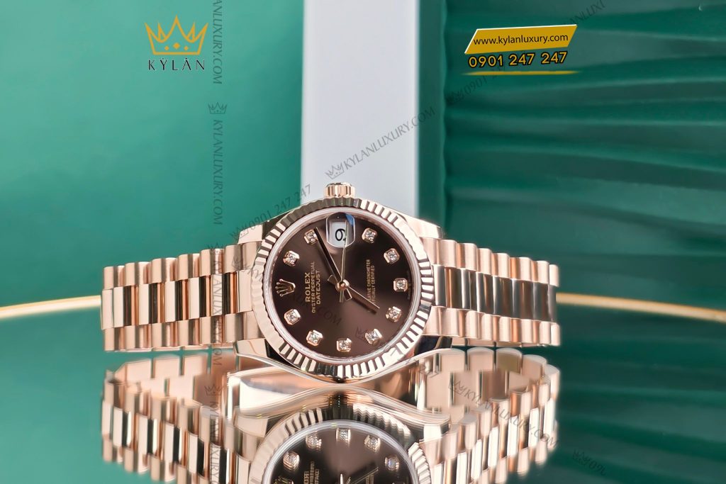Kỳ Lân Luxury Dong ho Rolex Datejust 31 278275 0010 Mat So Chocolate 8 Đồng hồ Rolex Datejust 31 278275-0010 Mặt Số Chocolate Nạm Kim Cương