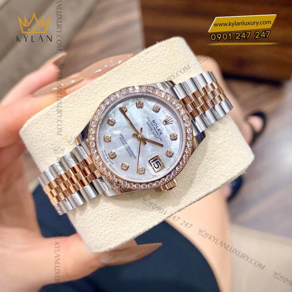 Kỳ Lân Luxury Dong ho Rolex Datejust 31 278381RBR 0026 mat kham trai 5 Đồng hồ Rolex Datejust 31 278381RBR-0026 mặt khảm trai