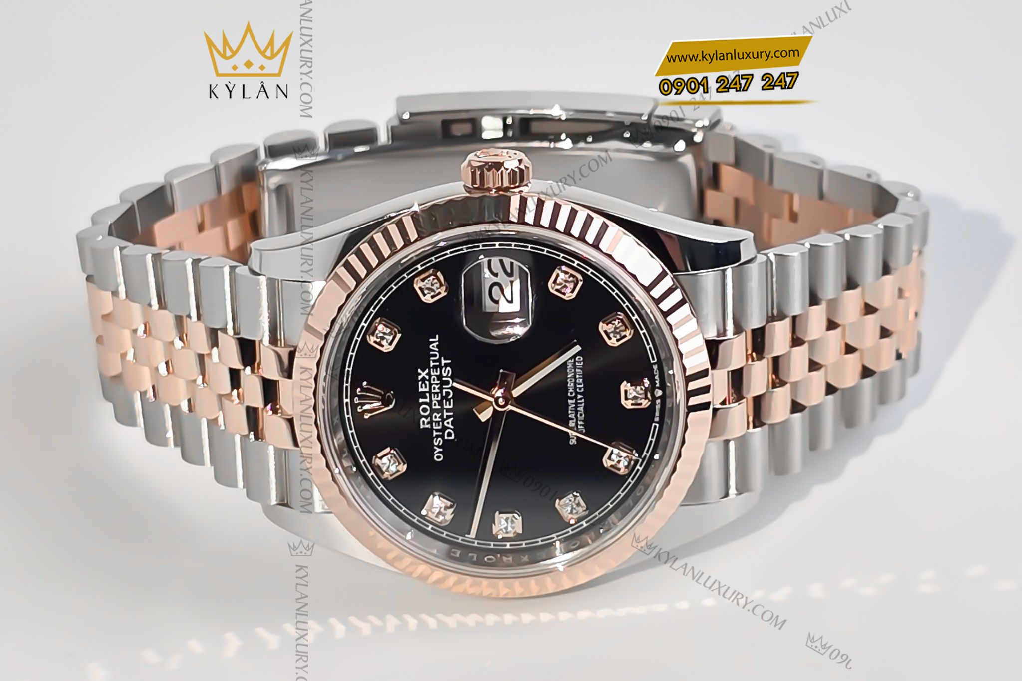 Kỳ Lân Luxury Dong ho Rolex Datejust 36 126231 0019 mat so den 1 Đồng hồ Rolex Datejust 126231-0019 Black Dial
