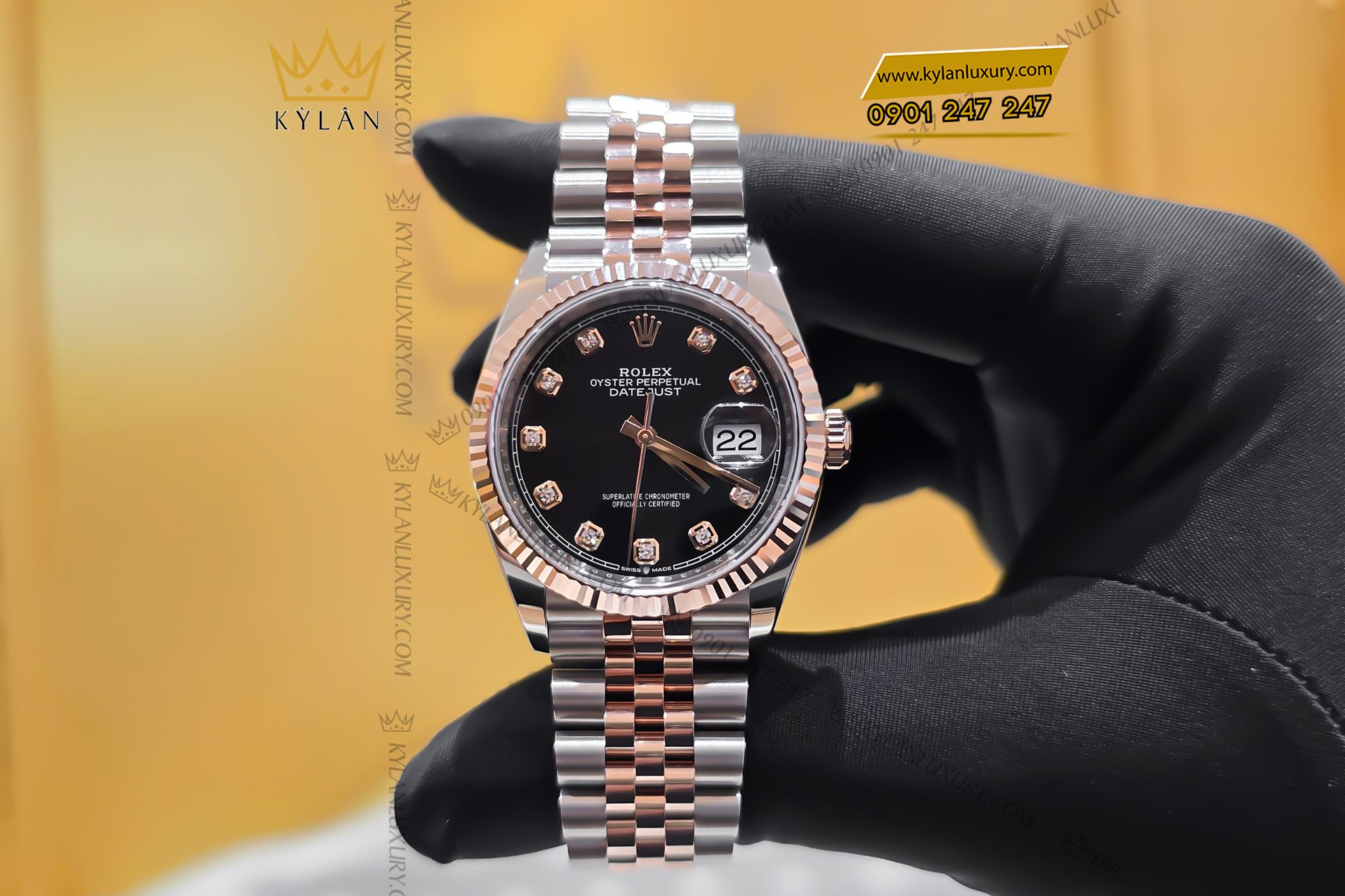 Kỳ Lân Luxury Dong ho Rolex Datejust 36 126231 0019 mat so den 10 Đồng hồ Rolex Datejust 126231-0019 Black Dial