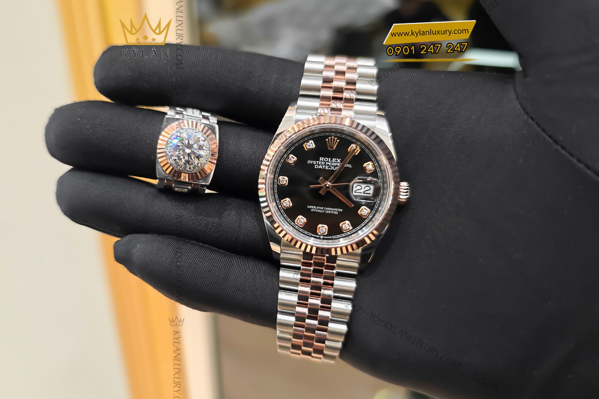 Kỳ Lân Luxury Dong ho Rolex Datejust 36 126231 0019 mat so den 11 Đồng hồ Rolex Datejust 126231-0019 Black Dial