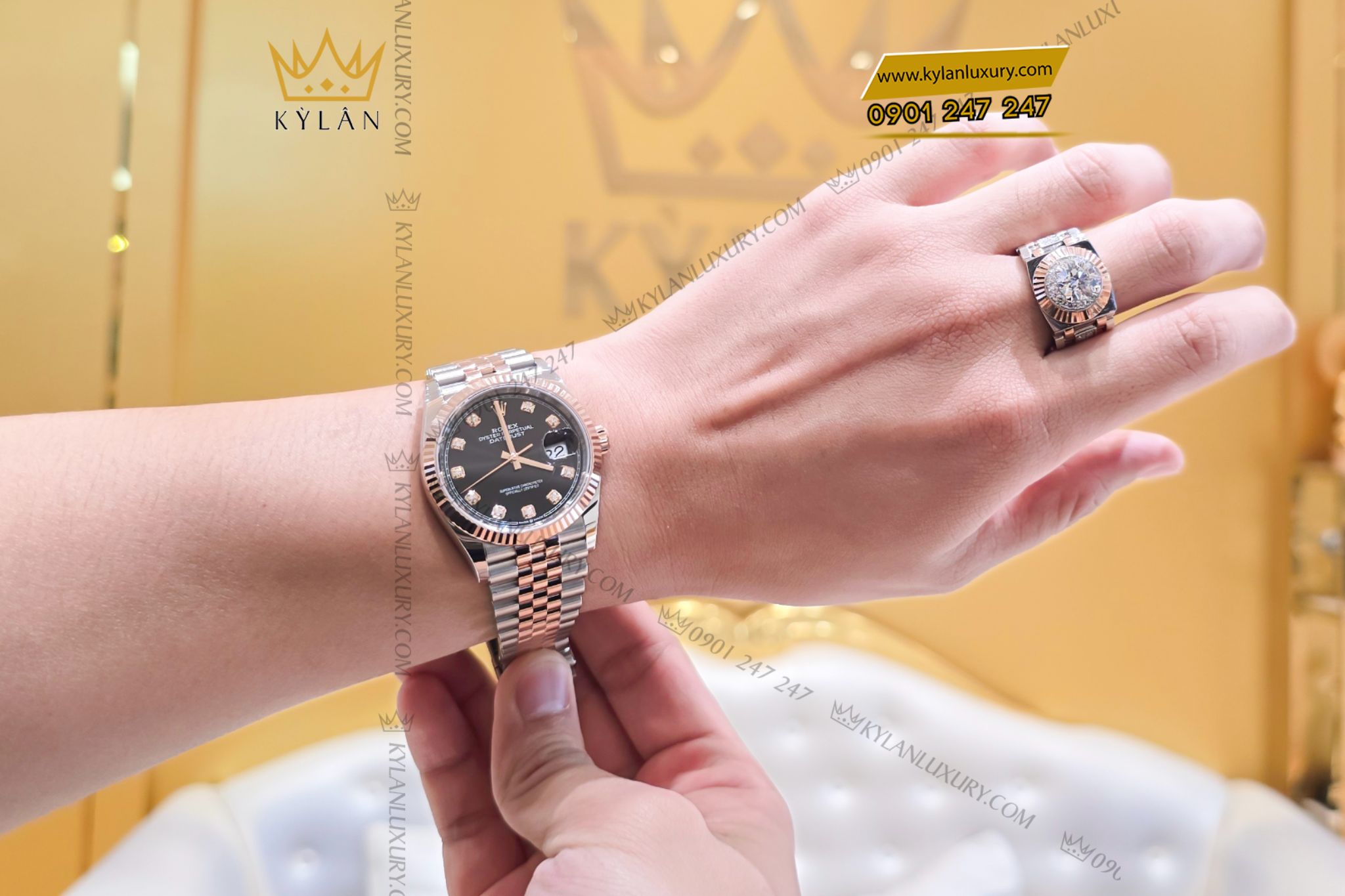 Kỳ Lân Luxury Dong ho Rolex Datejust 36 126231 0019 mat so den 14 Đồng hồ Rolex Datejust 126231-0019 Black Dial