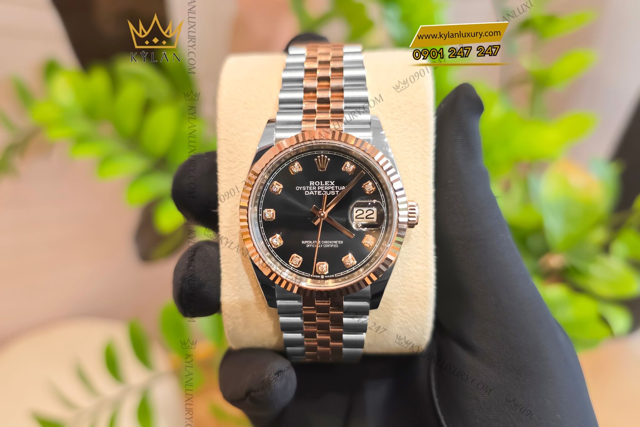 Kỳ Lân Luxury Dong ho Rolex Datejust 36 126231 0019 mat so den 16 Đồng hồ Rolex Datejust 126231-0019 Black Dial