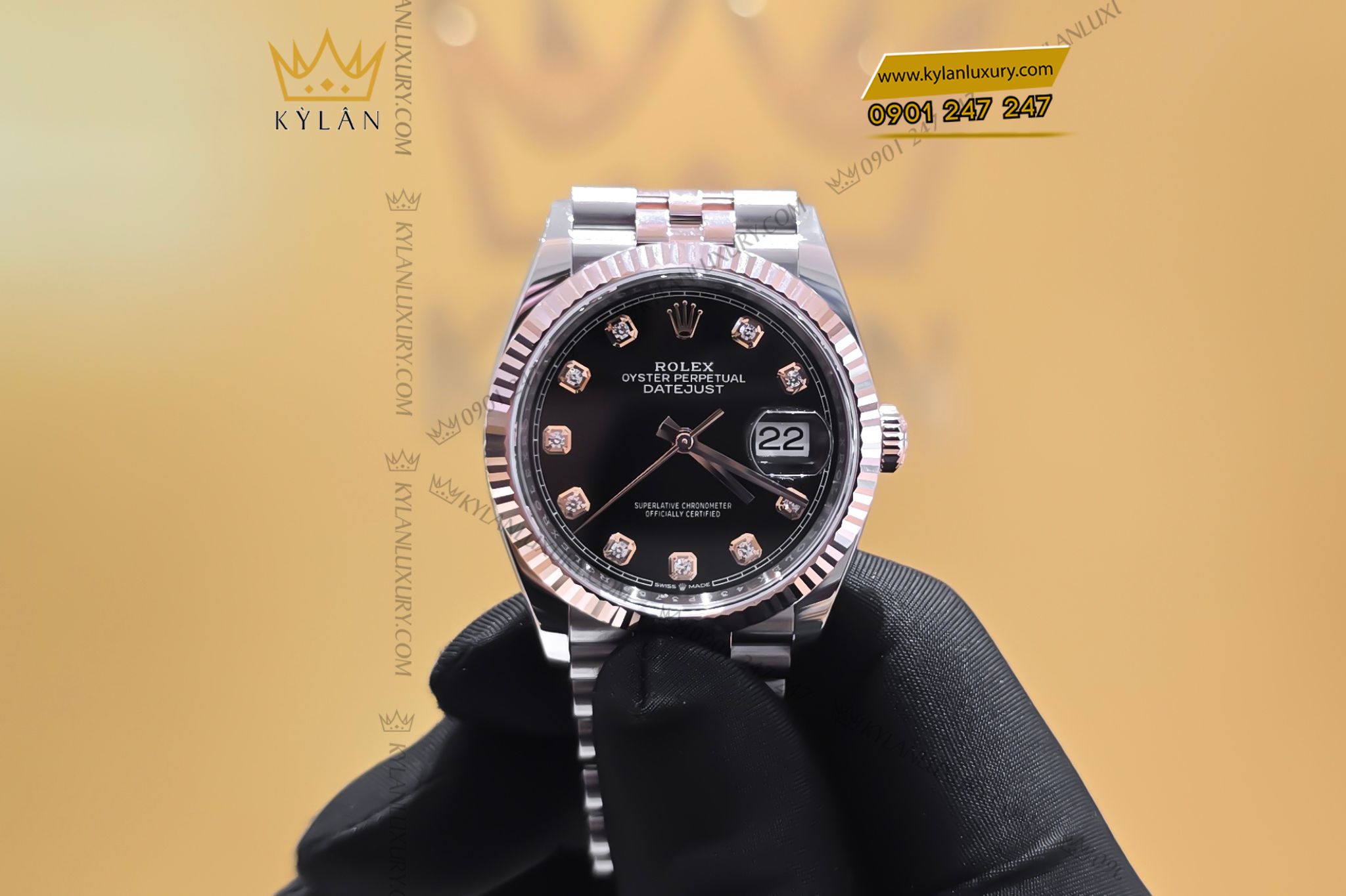 Kỳ Lân Luxury Dong ho Rolex Datejust 36 126231 0019 mat so den 9 Đồng hồ Rolex Datejust 126231-0019 Black Dial