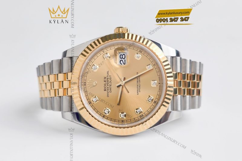 Đồng hồ Rolex Datejust 41 126333 mặt Champagne nạm kim cương