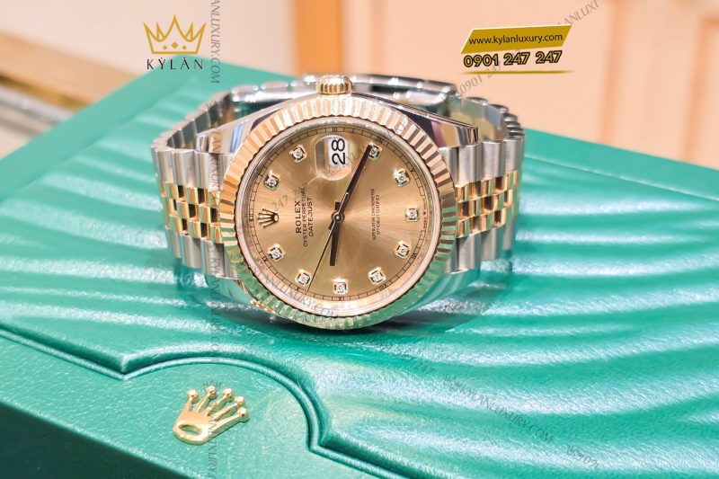 Đồng hồ Rolex Datejust 41 126333 mặt Champagne nạm kim cương