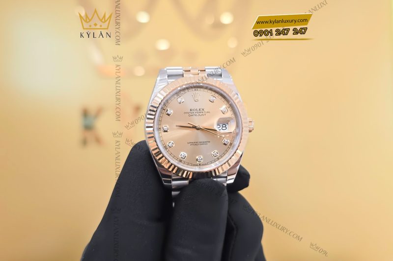 Đồng hồ Rolex Datejust 41 126333 mặt Champagne nạm kim cương
