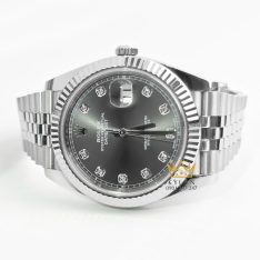 Đồng hồ Rolex Datejust 41 126334-0006 mặt xám ghi, cọc số kim cương