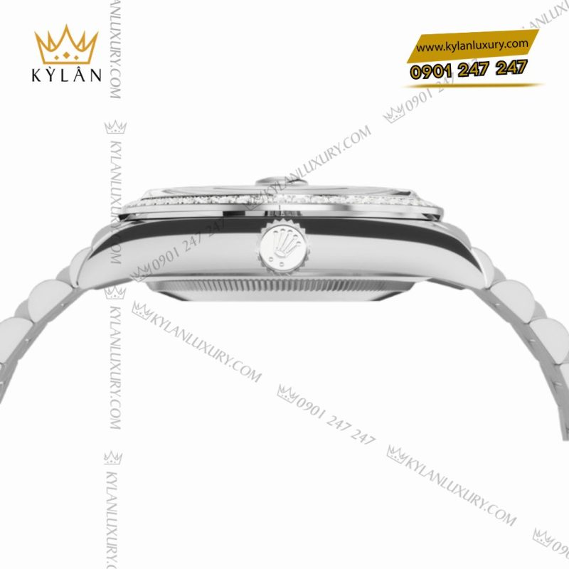 Đồng hồ Rolex Day-Date 36 128349RBR-0004 mặt số khảm trai, cọc số kim cương