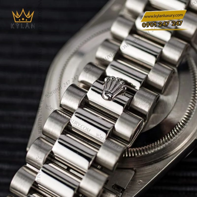 Đồng hồ Rolex Day-Date 36 128349RBR-0004 mặt số khảm trai, cọc số kim cương