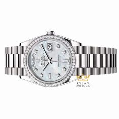 Đồng hồ Rolex Day-Date 36 128349RBR-0004 mặt số khảm trai, cọc số kim cương