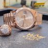 Đồng hồ Rolex Day Date 40 228235-0004 mặt số Sundust, cọc số kim cương