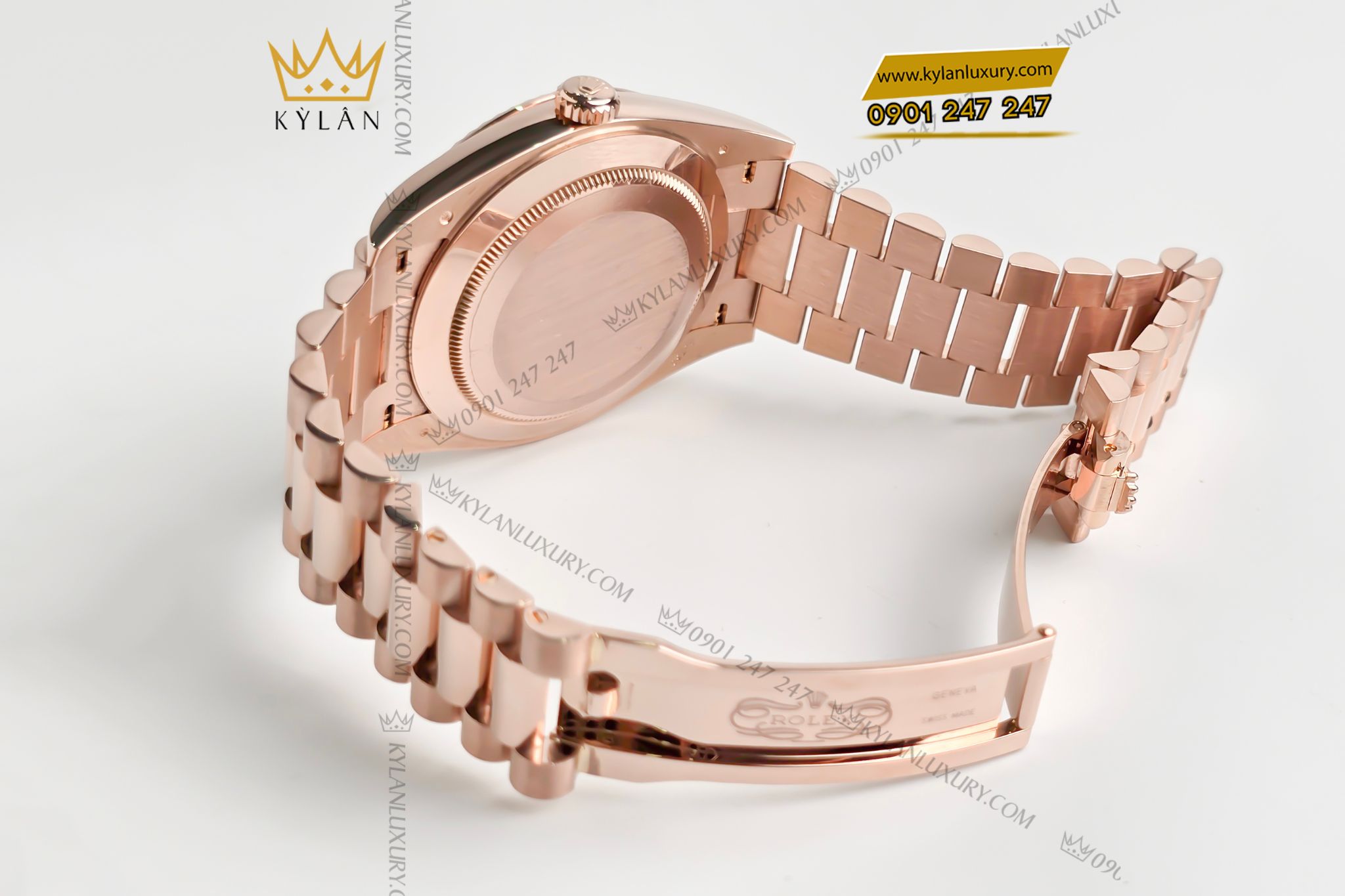 Kỳ Lân Luxury Dong ho Rolex Day Date 40 228235 0004 mat so Sundust coc so kim cuong 9 Đồng hồ Rolex Day Date 40 228235-0004 mặt số Sundust, cọc số kim cương