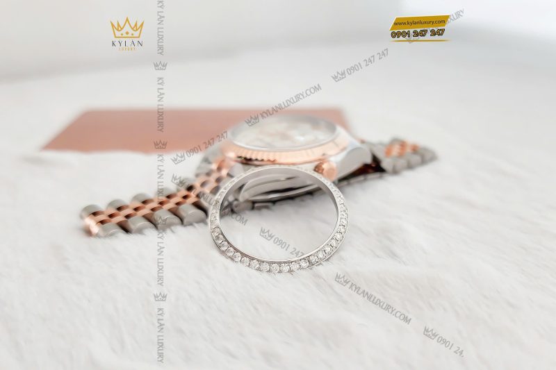 Kỳ Lân Luxury Vanh Bezel Rolex vang trang 18k Au750 dinh kim cuong 5 Vòng Bezel Rolex vàng trắng 18k Au750 đính kim cương