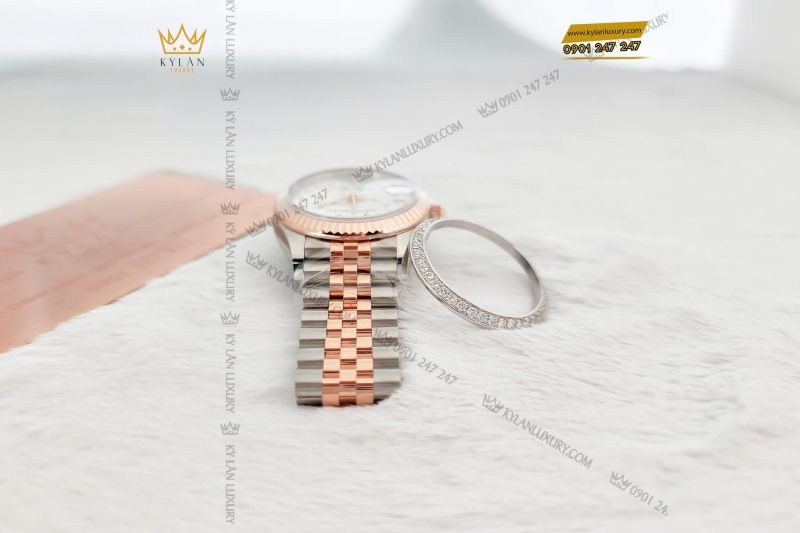 Kỳ Lân Luxury Vanh Bezel Rolex vang trang 18k Au750 dinh kim cuong 9 Vòng Bezel Rolex vàng trắng 18k Au750 đính kim cương