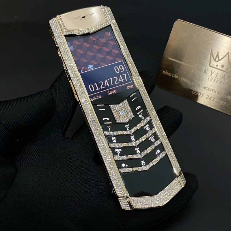 Kỳ Lân Luxury Vertu Signature S Full Gold Full Diamond 8 Vertu Signature S Full Gold Full Diamond