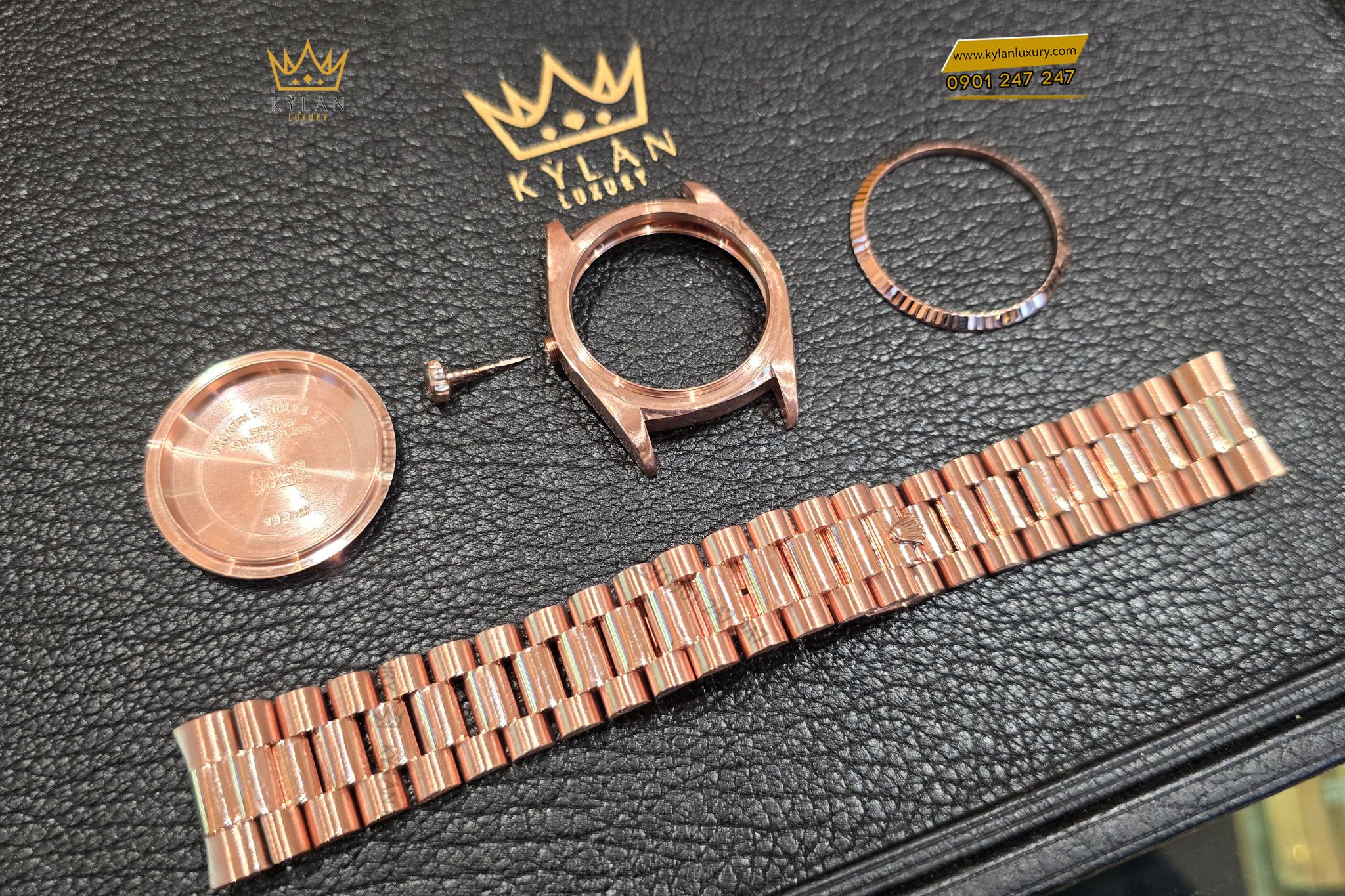 Kỳ Lân Luxury bo vo Rolex vang nguyen khoi Au750 2 Bộ vỏ Rolex vàng nguyên khối Au750