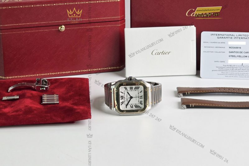 Kỳ Lân Luxury dong ho Cartier Santos de Cartier Medium Size 35mm 3 Đồng hồ Cartier Santos de Cartier Medium Size 35mm