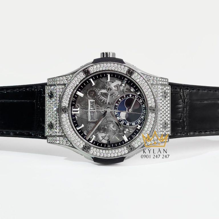 Đồng hồ Hublot Classic Fusion Aerofusion Moonphase Titanium Pavé 517.NX.0170.LR.1704