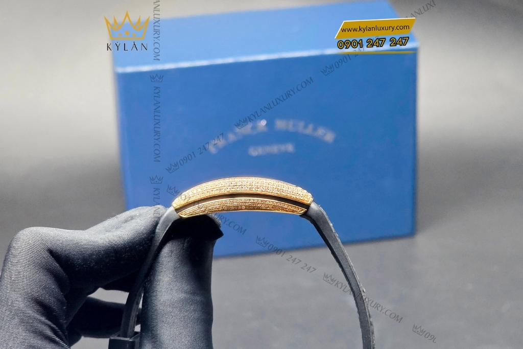 Kỳ Lân Luxury dong ho franck muller gold custom diamond 9 Đồng hồ Franck Muller Geneve V32 Rose Gold Diamond