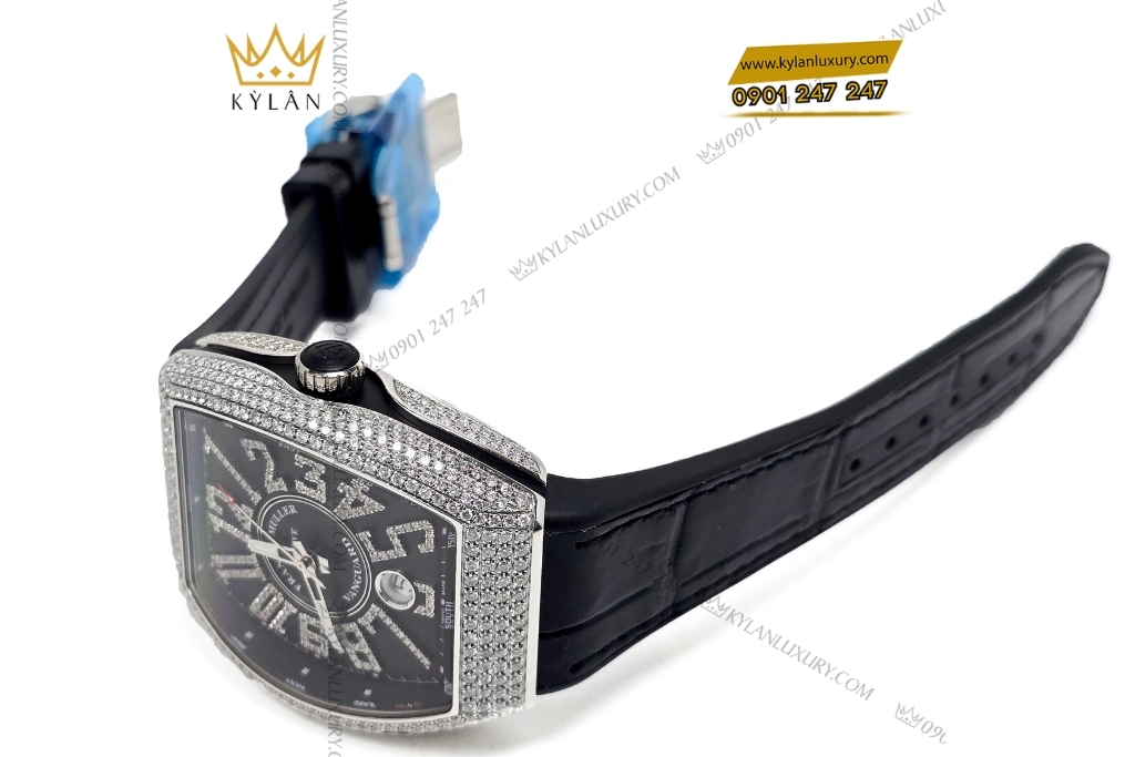 Kỳ Lân Luxury dong ho franck muller vanguard v41 black pave diamond 4 Đồng hồ Franck Muller Vanguard V41 Black Pavé Diamond
