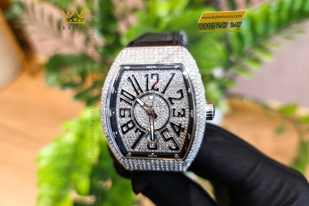 Kỳ Lân Luxury dong ho franck muller vanguard v41 sc dt ac brnr 13 Đồng hồ Franck Muller Vanguard V41 SC DT Black Full Diamond