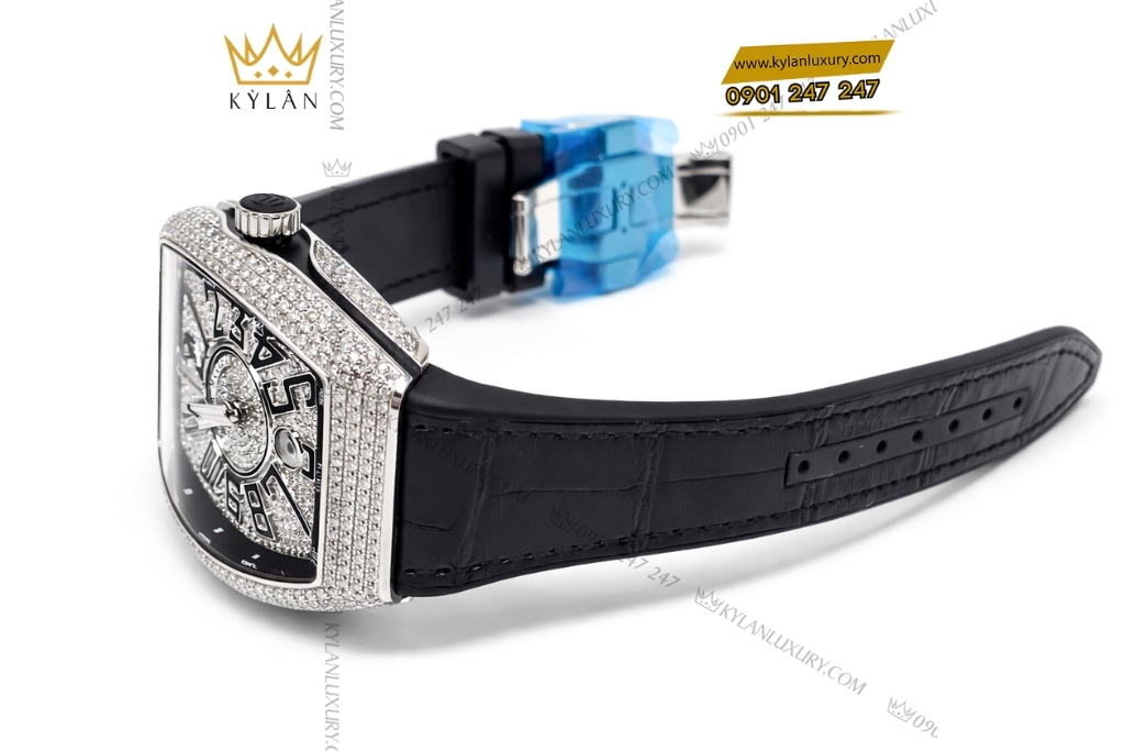 Kỳ Lân Luxury dong ho franck muller vanguard v41 sc dt ac brnr 6 Đồng hồ Franck Muller Vanguard V41 SC DT Black Full Diamond