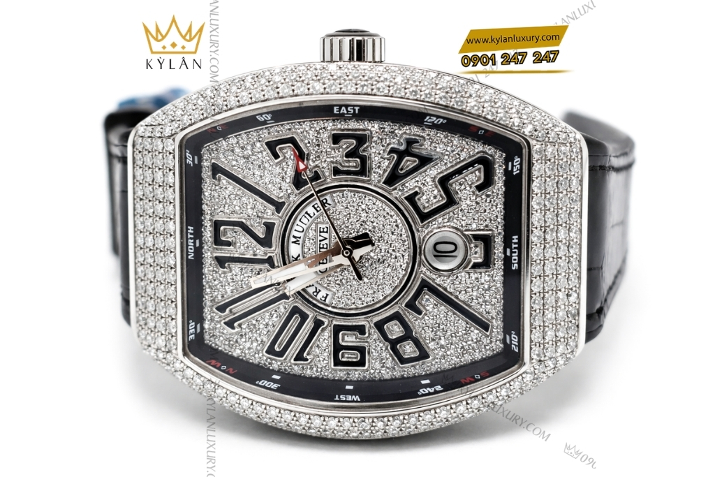 Kỳ Lân Luxury dong ho franck muller vanguard v41 sc dt ac brnr 7 Đồng hồ Franck Muller Vanguard V41 SC DT Black Full Diamond