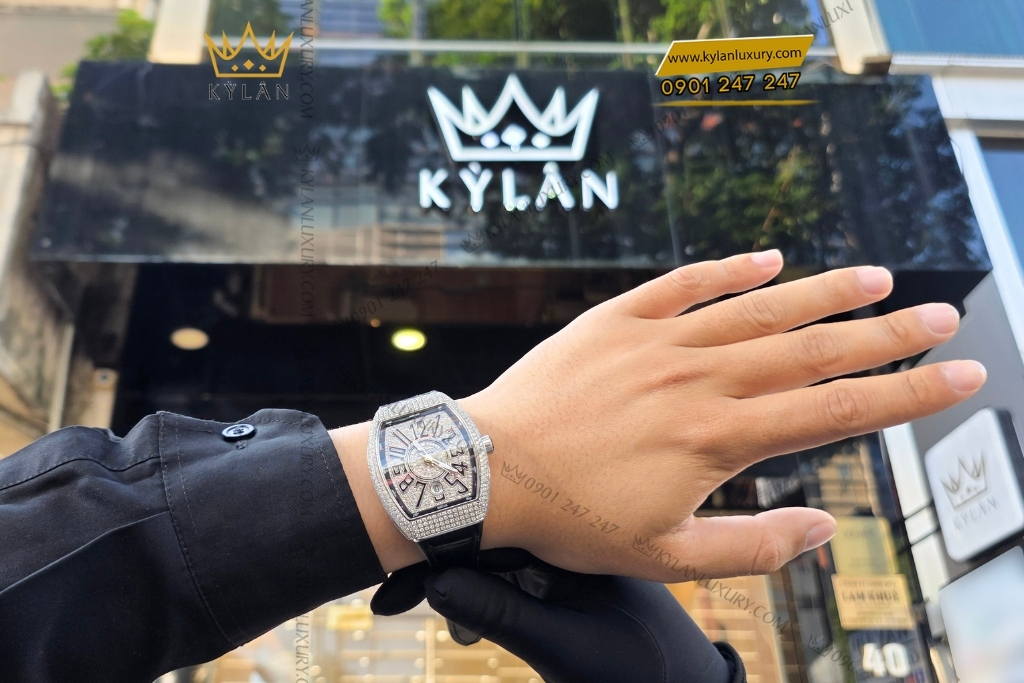 Kỳ Lân Luxury dong ho franck muller vanguard v41 sc dt ac brnr 9 Đồng hồ Franck Muller Vanguard V41 SC DT Black Full Diamond