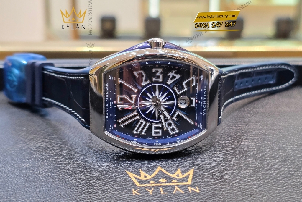 Kỳ Lân Luxury dong ho franck muller vanguard yachting v41 sc dt mat so xanh 11 Đồng hồ Franck Muller Vanguard Yachting - V41 SC DT mặt số xanh