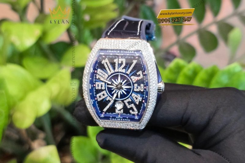Đồng hồ Franck Muller Yachting V41 SC DT xanh dương kim cương