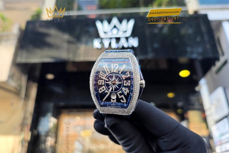 Đồng hồ Franck Muller Yachting V41 SC DT xanh dương kim cương