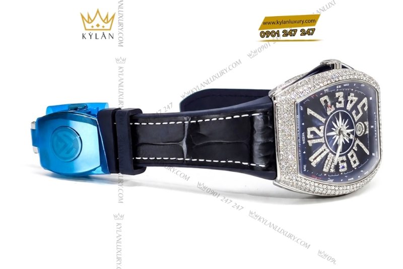 Đồng hồ Franck Muller Yachting V41 SC DT xanh dương kim cương