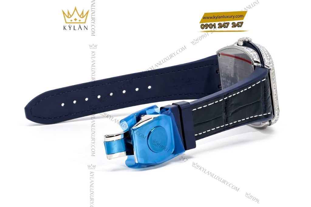 Kỳ Lân Luxury dong ho franck muller yachting v41 sc dt 4 Đồng hồ Franck Muller Yachting V41 SC DT xanh dương kim cương